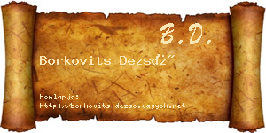 Borkovits Dezső névjegykártya