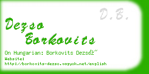 dezso borkovits business card